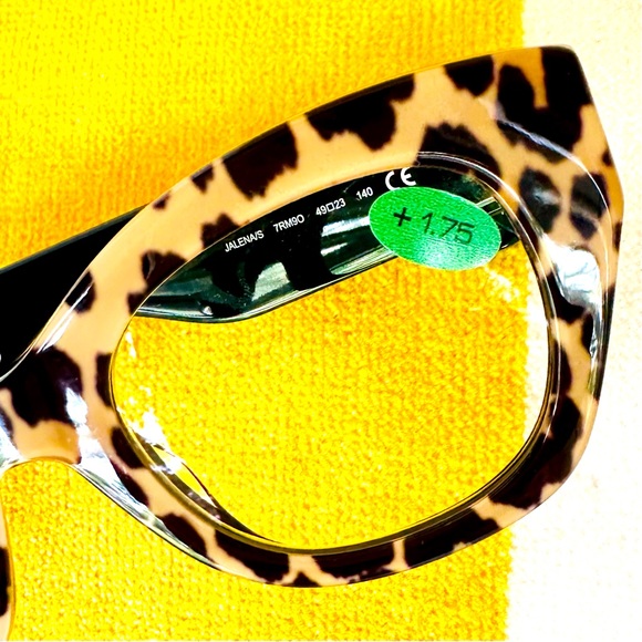 Kate Spade tan black oversized leopard print reading glasses readers 1.75 - Picture 11 of 13